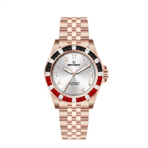 <span class=keywords><strong>Bracelet</strong></span> bicolore en acier inoxydable 316L, boîtier Nh35, diamant arrière en cristal saphir pour <span class=keywords><strong>montre</strong></span> de plongée personnalisée en diamant modifié - Product Image 6