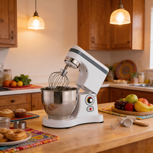 Batteur sur socle 7L, 350W, en acier inoxydable, pour cuisine et pâtisserie domestique, mélangeur de crème, de lait et mixeur - Product Image 2
