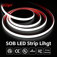 Bande LED Courbe SOB IP67 Étanche en Silicone Flexible CRI90 Sans Points Noirs pour Plafond Linéaire Encastré Découpable 25mm
