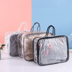 Vente en gros sac à main transparent en plastique pvc pour couvertures de couette emballage cadeau sac fourre-tout