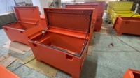 Boîte à outils de chantier en acier étanche personnalisée, en fer thermolaqué, avec verrouillage, pour extérieur, fourgonnette, chariot élévateur, garage