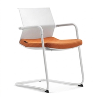 Chaise de bureau ergonomique à dossier moderne en plastique et métal pour la formation et les réunions, idéale pour le bureau à domicile ou l'atelier
