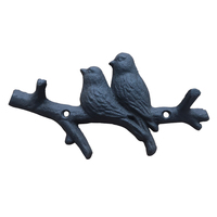 Crochets à vêtements en fonte de bronze antique avec forme d'oiseau et de branche en 3D, robustes pour l'entrée, la salle de bain, la chambre à coucher, décoration de ferme