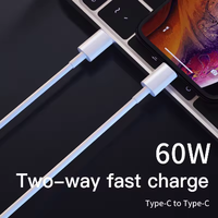 Cable de Carga Rápida PD de 60W, Tipo C a Tipo C, de 1M y 2M, para iPhone 17, Cable de Datos para Laptop y Teléfono Móvil, Venta de Fábrica