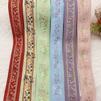 Accessoires de broderie jacquard de style ethnique national traditionnel pour vêtements et cheveux, nœuds DIY en gros