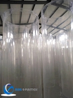 Grand tube de cylindre en acrylique transparent avec bride résistance chimique navire de processus PMMA pour verre de vue industriel OEM personnalisé