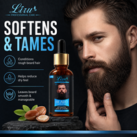Huile à barbe pour hommes, huile d'argan et vitamine E, revitalisant pour la croissance de la barbe, 1 fl oz