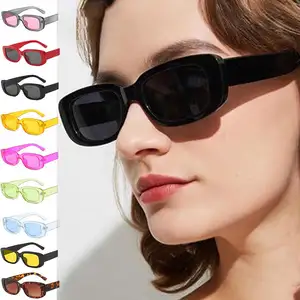 2023 New Hot Cute Candy Color Square Sunglasses Custom Logo Colorful Rectangle Women Small Square Vintage Sunglasses Women