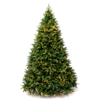 Arbre de Noël artificiel Fat Home PE 210CM avec lumières LED, design moderne et luxueux, couleur personnalisable, connexion automatique de l'alimentation et des lumières
