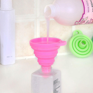 Entonnoir de cuisine portable pliable en silicone de qualité alimentaire sans BPA, écologique, petit, facile à nettoyer, accessoires de suspension, outils essentiels - Product Image 3