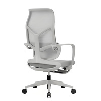 Chaise de bureau ergonomique moderne pivotante en maille avec repose-pieds, appui-tête inclinable et réglable, chaise de direction de luxe