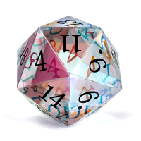 Ensemble de dés en verre personnalisés D20 pour les jeux de table DND, dés faits à la main avec poids de précision pour les jeux de rôle et la collection