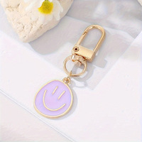 Llavero de Aleación con Cara Sonriente para Mujer, Personalizado en 7 Colores: Amarillo, Rosa, Azul, Negro, Esmalte, Hecho a Medida, Alta Calidad