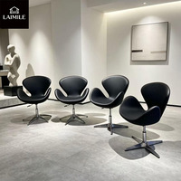 Fauteuil de loisirs individuel de style nordique, revêtement en cuir PU, pivotant, pour la maison, la réception ou un usage commercial
