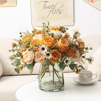 Bouquet de pivoines en soie réalistes, arrangement floral artificiel réaliste, décoration pour mariage, maison, bureau, restaurant