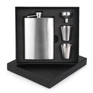 304 Stainless Steel Whisky Flask With Leather Wrap 6oz Mini Hip Flask