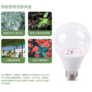 Bombilla LED Poplor para Crecimiento de Plantas, 15W, Espectro Completo, Chip COB, Luz para Germinación de Semillas - Product Image 3
