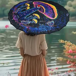 Perfecto para la decoración Paraguas Parasol de tela de bambú personalizado - Product Image 2