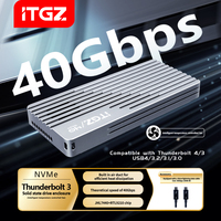 علبة SSD معتمدة من ITGZ مع منفذ Thunderbolt 3 بسرعة 40 جيجابت في الثانية لـ NVMe M.2، علبة محرك أقراص صلبة احترافية من المصنع