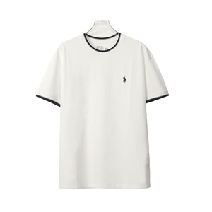 Collection <span class=keywords><strong>Ralph</strong></span> S27 <span class=keywords><strong>Lauren</strong></span> <span class=keywords><strong>Printemps</strong></span> 2026 Angleterre T-shirts classiques en coton uni extensible 200g à manches courtes pour couple - Product Image 5