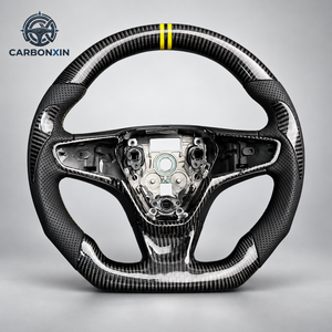 Volant en fibre de carbone sur mesure pour Chevrolet Cruze Camaro Corvette J300 2009-2015 - Cuir perforé {sans airbag} - Product Image 1