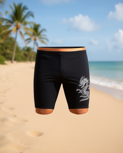 Pantaloncini Corti Traspiranti da Uomo O'Mas in Spandex e Poliestere con Ricamo Drago Frontale e Vita Elastica per Uso Casual M L XL 2XL 3XL - Product Image 2