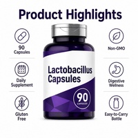 Capsules de suppléments probiotiques OEM pour la santé intestinale, Lactobacillus pour la digestion et l'immunité, marque privée pour adultes, GMP