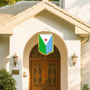 Djibouti флаг синий, белый, зеленый горизонтальный баннер, 20*30 см красный звездный узор с кисточками подходит для культурного обмена - Product Image 5