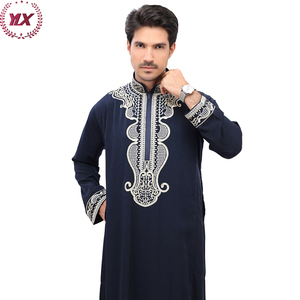 <span class=keywords><strong>Pyjama</strong></span> en coton de couleur unie pour hommes arabes Thobe, dubaï, maroc, inde - Product Image 2