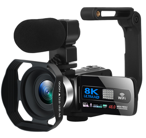 Videocamera Digitale 8K con Schermo Touch HD da 3.0 Pollici, 48MP, Supporto Microfono <span class=keywords><strong>Esterno</strong></span> e Funzione <span class=keywords><strong>WIFI</strong></span> - Product Image 1