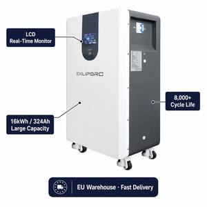 Batería de pared LFP de 16 kWh, 51.2 V, 324 Ah, 8000 ciclos, sistema de almacenamiento de energía doméstico con BMS, almacén en la UE, stock en Polonia, ESS solar - Product Image 1