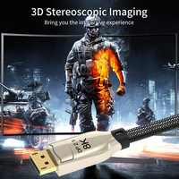 Câble haute vitesse A010 DP 2.1 avec serrure à crochet en alliage de zinc 8K câble DP de gaine en PVC pour câble audio-vidéo de synchronisation de charge rapide