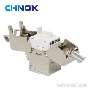 RJ45 STP <span class=keywords><strong>Cat6</strong></span> 8P8C 180 Derece Beyaz T568A/B 24-26AWG PC Gövdeli Sertifikalı -10C ila 60C Çalışma Sıcaklığına Sahip Keystone Jak - Product Image 4