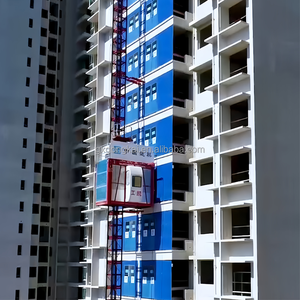 Cabin kép xây dựng thang máy thang máy với giá đỡ và bánh răng loại người đàn ông và hàng hóa nâng máy thành phần lõi động cơ - Product Image 1