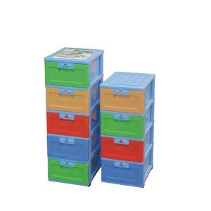 Armoire de rangement de <span class=keywords><strong>vêtements</strong></span> de chambre à coucher rectangle en plastique à 4 couches armoire à jouets avec roulettes - Product Image 1