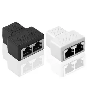 Extensor de enchufe 8p8c con placa Pcb, divisor Ethernet de color blanco interior, adaptador de 1 a 2, conector rj45