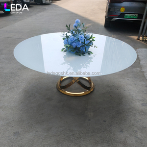 LEDA Luxury Birthday Decoration Party Supplies <b>Mirror</b> Glass Gold <b>Table</b> Stainless Steel Tempered Glass <b>Table</b> for Hotel - Product Image 3