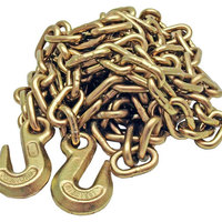 Cadena de Remolque de Alta Resistencia de 1/4" x 12 Pies con Ganchos para Remolcar y Asegurar Carga de Camiones