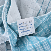 Tissu lin à rayures bleues, tissu en coton, tricot à côtes rayé