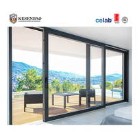 Porte coulissante en aluminium pour balcon AS2047 Australie, grandes portes coulissantes en verre trempé double, en vente
