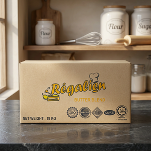 Mélange de beurre aromatisé aux fruits Rgalien, semi-moelleux, en emballage en vrac de 18 kg pour la cuisine et la pâtisserie - Product Image 1