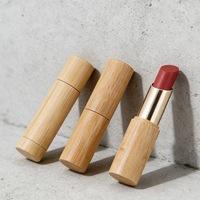 Tube de baume à lèvres mini en bambou 3ml 4ml 5ml avec insert métallique, petit récipient en bambou pour baume corporel et emballage cosmétique