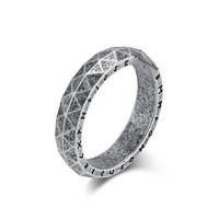 Bague pour homme en acier inoxydable, style nordique transfrontalier, motif diamant vintage, écriture viking, rétro minimaliste