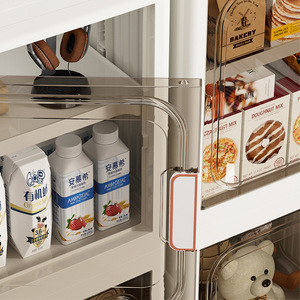 Children's Bedroom Plastic Storage Cabinet Foldable Movable Multi Layer Standing Type Clothing Organizer - Product Image 3