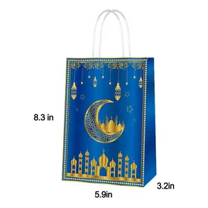 Özel son müslüman ramazan parti bayram hediye Goody tedavi şeker Favor çanta Eid Mubarak kağıt hediye keseleri