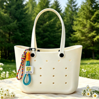 Bolso Tote de EVA Resistente al Agua, Capacidad para Dos Carpetas A4, Bolso de Hombro Portátil, Bolso de Mano Ligero y Extra Grande, Bolso Abierto para el Uso Diario