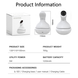 ポータブル電動自動シリコン製丸型ハンドヘルドヘア頭皮マッサージ器USBカスタムロゴヘッドマッサージャー揉み機能付き - Product Image 6