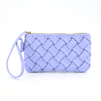 Organisateur de voyage, pochettes tissées à fermeture éclair, pochette à poignée, petite trousse de maquillage, sac à main, trousse de maquillage unique en cuir tissé sur mesure