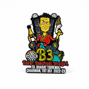 Spille da bavero commemorative in metallo personalizzabili all'ingrosso, distintivi smaltati con personaggi della Tavola Rotonda Indiana - Product Image 5