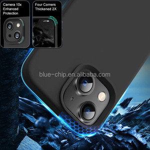 Thâm quyến sang trọng chống sốc Silicone trường hợp điện thoại cho <span class=keywords><strong>Iphone</strong></span> 15/16 New Đồng bằng màu đen bìa với rất nhiều của cao su mềm di động phụ kiện - Product Image 5